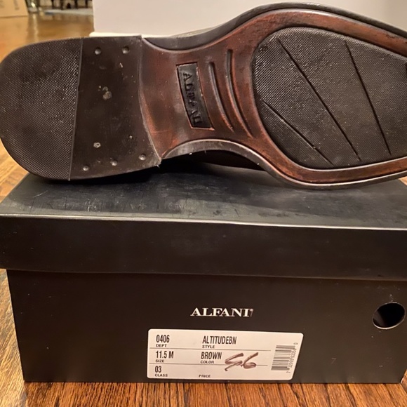 Mens Alfani brown leather boots - Picture 4 of 8
